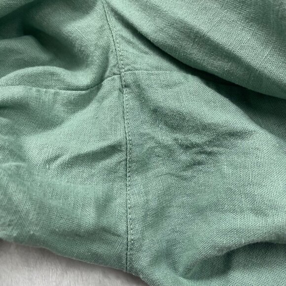 GAP Wide Leg Pants Women's Large Green Pull On Style Linen Rayon Blend Relaxed - Picture 6 of 10